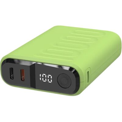 Powerbank RealPower PB-10000C - 10000 mAh, Lichtgroen - Powerbank Powerbank RealPower PB-10000C - 10000 mAh, Lichtgroen - Powerbank