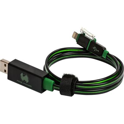 Cavo USB RealPower 0,75m - Lightning / USB-A - Nero, Verde Cavo USB RealPower 0,75m - Lightning / USB-A - Nero, Verde