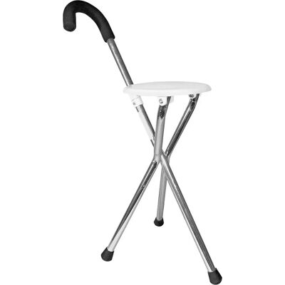 REHAFORUM MEDICAL Aluminium-Gehstock mit Sitz - 50cm - Weiß/Silber REHAFORUM MEDICAL Aluminium-Gehstock mit Sitz - 50cm - Weiß/Silber