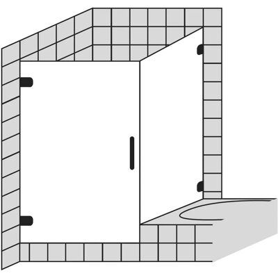 Sprinz Omega 150 Tür mit Seitenwand - Tür, Sicherheitsglas, Pendeltür Sprinz Omega 150 Tür mit Seitenwand - Tür, Sicherheitsglas, Pendeltür