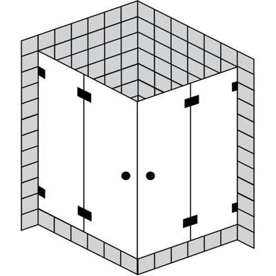 Sprinz Granat Eckeinstieg - Glasdusche ohne Rahmen Sprinz Granat Eckeinstieg - Glasdusche ohne Rahmen