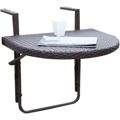 GARDEN PLEASURE Rattan Balkonhängetisch - Kompakter Außentisch GARDEN PLEASURE Rattan Balkonhängetisch - Kompakter Außentisch
