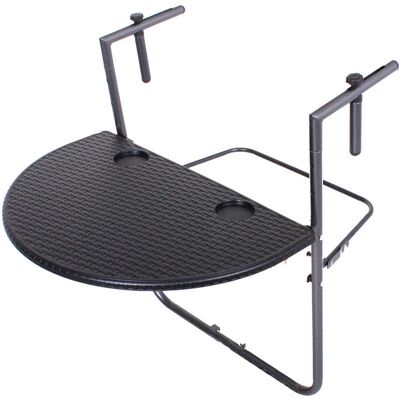 Garden Pleasure VENTANA Table d'appoint balcon - Résistant aux intempéries, Pliable, Gris/Noir - Publicité Garden Pleasure VENTANA Table d'appoint balcon - Résistant aux intempéries, Pliable, Gris/Noir - Publicité
