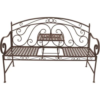 Garden Pleasure Saket Gartenbank - Braune Metall, Klapptisch, 141cm Garden Pleasure Saket Gartenbank - Braune Metall, Klapptisch, 141cm