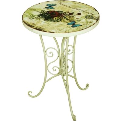 GARDEN PLEASURE Floral Runder Beistelltisch - Gartentische GARDEN PLEASURE Floral Runder Beistelltisch - Gartentische
