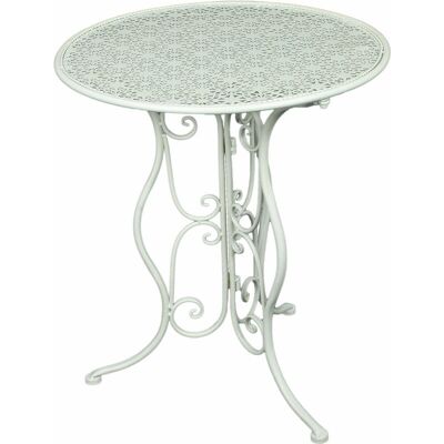 Tavolo da giardino - Bianco, 60cm x 70cm, Metallo, Esterno Tavolo da giardino - Bianco, 60cm x 70cm, Metallo, Esterno