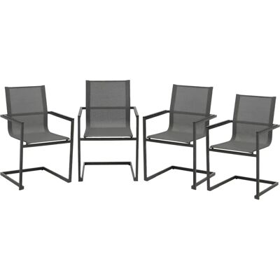 GARDEN PLEASURE SOPHIA - 4 Stühle - Modern, Grau, Edelstahl GARDEN PLEASURE SOPHIA - 4 Stühle - Modern, Grau, Edelstahl