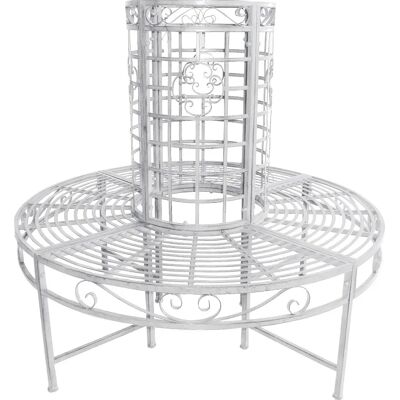 Garden Pleasure LARISSA Sitzbank - Weiß - Stahl - 121 cm Garden Pleasure LARISSA Sitzbank - Weiß - Stahl - 121 cm