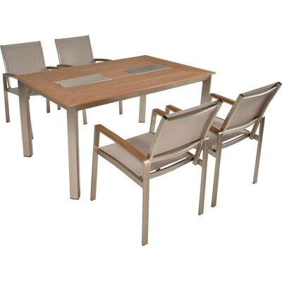 Garden Pleasure Florenz Grauer Champagner Gartenstuhl - Gartenstuhl Garden Pleasure Florenz Grauer Champagner Gartenstuhl - Gartenstuhl