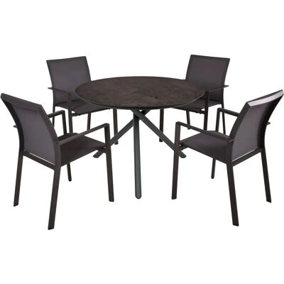 Garden Pleasure SOPHIA Gartentisch-Set - Grau & Schwarz Aluminium Garden Pleasure SOPHIA Gartentisch-Set - Grau & Schwarz Aluminium