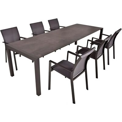 GARDEN PLEASURE SOPHIA Gartenmöbel-Set - Grau Aluminium Outdoor Tisch & Stühle GARDEN PLEASURE SOPHIA Gartenmöbel-Set - Grau Aluminium Outdoor Tisch & Stühle