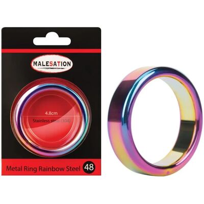 Anillo de pene de acero inoxidable arcoíris 4,8cm - Anillo para pene Anillo de pene de acero inoxidable arcoíris 4,8cm - Anillo para pene