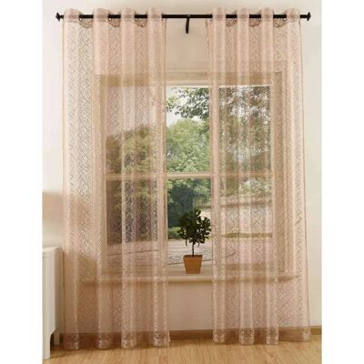 Hängende Mesh-Gardinen-Set - 2 Stück, 245x140cm - Grau-brun - Dekorative transparente Trennwand Hängende Mesh-Gardinen-Set - 2 Stück, 245x140cm - Grau-brun - Dekorative transparente Trennwand