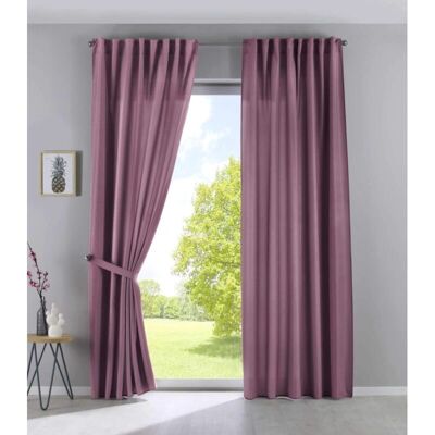 GARDINENBOX Jena Ensemble de rideaux rose - Effet lin - 145x140cm - 2 pièces GARDINENBOX Jena Ensemble de rideaux rose - Effet lin - 145x140cm - 2 pièces