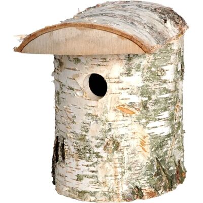 DOBAR Casa de Pájaro de Abedul - 14x14x22cm - Con Corteza Natural DOBAR Casa de Pájaro de Abedul - 14x14x22cm - Con Corteza Natural