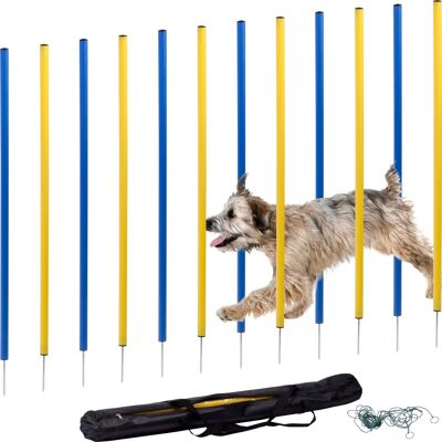 DOBAR Conjunto de obstáculos para agility canino con 12 barras, cuerda y bolsa DOBAR Conjunto de obstáculos para agility canino con 12 barras, cuerda y bolsa