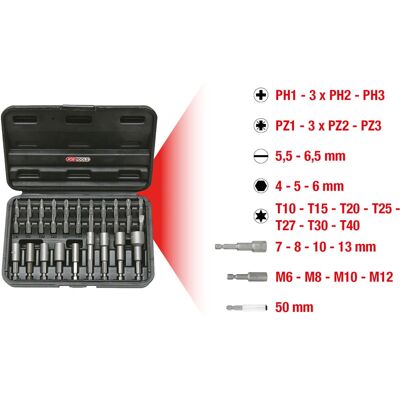 KS Tools 122.2100 Schrauberbit - 31-tlg. Set für Sanitär, Heizung, Klima KS Tools 122.2100 Schrauberbit - 31-tlg. Set für Sanitär, Heizung, Klima