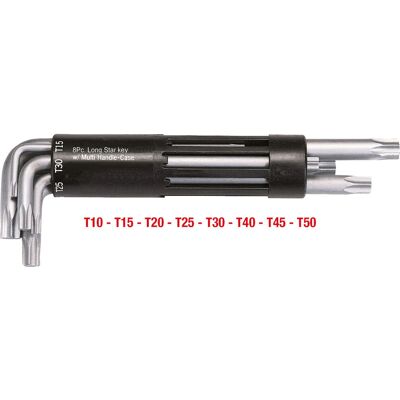 Conjunto de chaves Torx longas KS Tools 151.2300 - Cromo Vanádio - 8 peças Conjunto de chaves Torx longas KS Tools 151.2300 - Cromo Vanádio - 8 peças