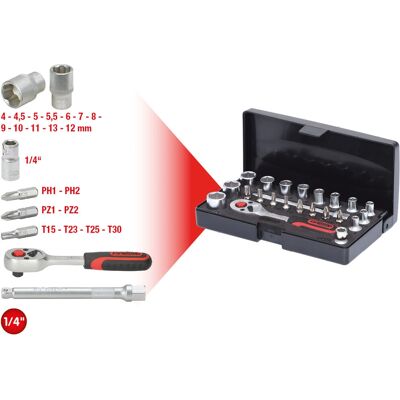 KS Tools 911.0623 Set di bussole - Acciaio cromo vanadio KS Tools 911.0623 Set di bussole - Acciaio cromo vanadio