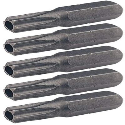 Ensemble de 5 embouts Torx avec trou - 25mm, 1/4" - C 6,3 - Publicité Ensemble de 5 embouts Torx avec trou - 25mm, 1/4" - C 6,3 - Publicité