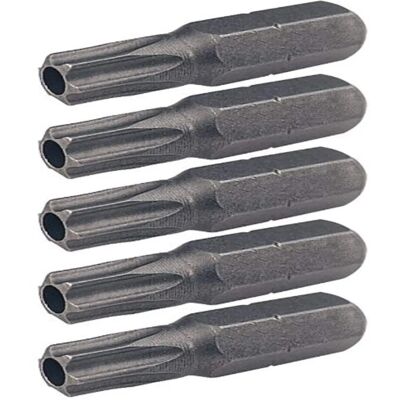 Bit Torx con foro Nichelato - 25mm - Set di 5 - Utensili manuali/elettrici Bit Torx con foro Nichelato - 25mm - Set di 5 - Utensili manuali/elettrici
