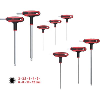 KS Tools 151.8150 Vorkant Allen-sleutels - T-handle, 9 stuks KS Tools 151.8150 Vorkant Allen-sleutels - T-handle, 9 stuks