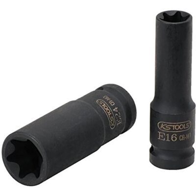 KSTOOLS 1/2 E-TORX E24 Steeknuss - Lang Chrome-Molybdeen - 75mm KSTOOLS 1/2 E-TORX E24 Steeknuss - Lang Chrome-Molybdeen - 75mm