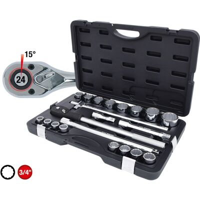 KS Tools 911.0722 Socket Set - 21 pcs, Chrome Vanadium KS Tools 911.0722 Socket Set - 21 pcs, Chrome Vanadium