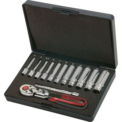 Set di bussole KS Tools 918.0613 - 13 pz - Cromo-Vanadio Set di bussole KS Tools 918.0613 - 13 pz - Cromo-Vanadio