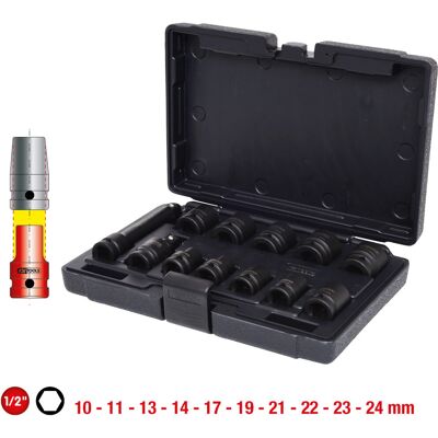 Conjunto de llaves de vaso KS Tools 515.0112 - Acero cromo-molibdeno, caja plástica Conjunto de llaves de vaso KS Tools 515.0112 - Acero cromo-molibdeno, caja plástica