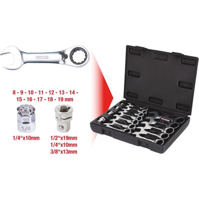 KS Tools 503.4653 Zestaw kluczy z grzechotką - 16 sztuk, Stal chromowo-wanadowa KS Tools 503.4653 Zestaw kluczy z grzechotką - 16 sztuk, Stal chromowo-wanadowa