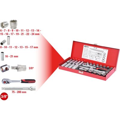 KS Tools 917.4031 Steckschlüsselsatz - 30-tlg, 3/8 Zoll, Chromvanadiumstahl KS Tools 917.4031 Steckschlüsselsatz - 30-tlg, 3/8 Zoll, Chromvanadiumstahl