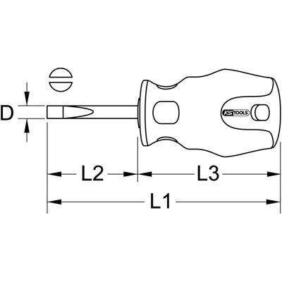 KS TOOLS Kurzer Schlitz-Schraubendreher - DIN 5265 KS TOOLS Kurzer Schlitz-Schraubendreher - DIN 5265