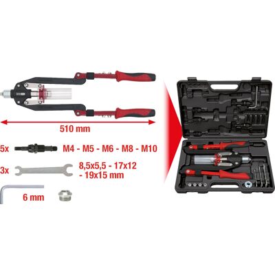 KS Tools 150.9630 riveter - Heavy-duty universal riveter kit KS Tools 150.9630 riveter - Heavy-duty universal riveter kit