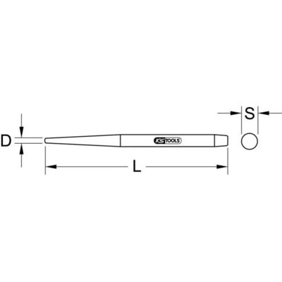 KS Tools Centring Pin - 10mm, gehard, 220mm KS Tools Centring Pin - 10mm, gehard, 220mm