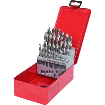 KS Tools 330.2613 bore sæt - 25 stk, HSS-G, 118°, Stål, Træ, Plast KS Tools 330.2613 bore sæt - 25 stk, HSS-G, 118°, Stål, Træ, Plast