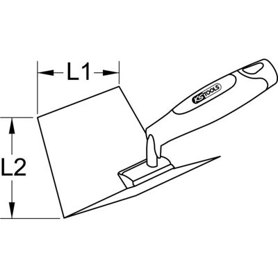 Spatola angolare interna KS Tools - Lama flessibile in acciaio inox 100x125mm - Manico bi-componente Spatola angolare interna KS Tools - Lama flessibile in acciaio inox 100x125mm - Manico bi-componente