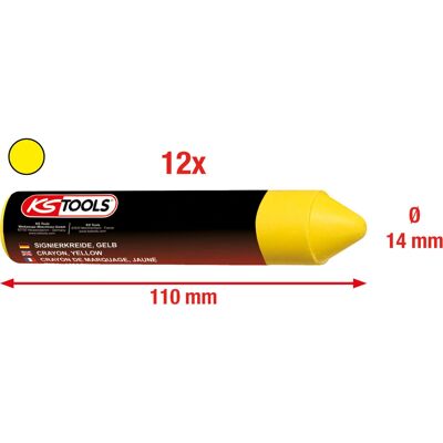 KS Tools 100.4045 Craie jaune - Non effaçable, écrit sur toutes les surfaces KS Tools 100.4045 Craie jaune - Non effaçable, écrit sur toutes les surfaces