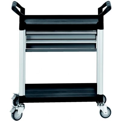 KSTOOLS - Carrito de servicio de plástico con 2 cajones KSTOOLS - Carrito de servicio de plástico con 2 cajones