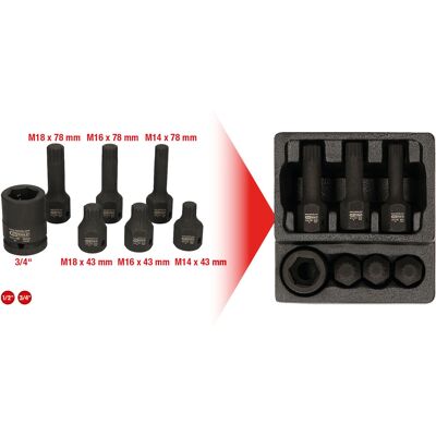 KSTOOLS 515.1160 Ensemble de 7 douilles d'impact pour voitures et machines KSTOOLS 515.1160 Ensemble de 7 douilles d'impact pour voitures et machines