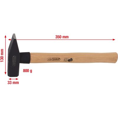 KS Tools 142.1380 Młotek - Rękojeść z Hickory - 800g - DIN 1041 - Standard KS Tools 142.1380 Młotek - Rękojeść z Hickory - 800g - DIN 1041 - Standard