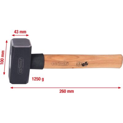 Martello KS Tools 142.5125 - Manico in noce - Induttivamente temprato - 1250g Martello KS Tools 142.5125 - Manico in noce - Induttivamente temprato - 1250g