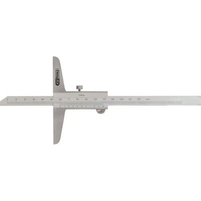 Ks Tools Medidor de profundidade - 0-150mm - Aço inoxidável, Gravação a laser, DIN 862 Ks Tools Medidor de profundidade - 0-150mm - Aço inoxidável, Gravação a laser, DIN 862