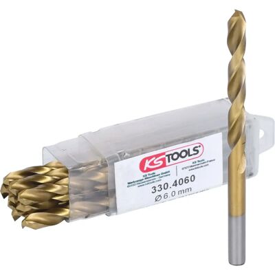KS Tools 330.4060 Punta elicoidale - 10 pezzi - Acciaio ad alte prestazioni KS Tools 330.4060 Punta elicoidale - 10 pezzi - Acciaio ad alte prestazioni