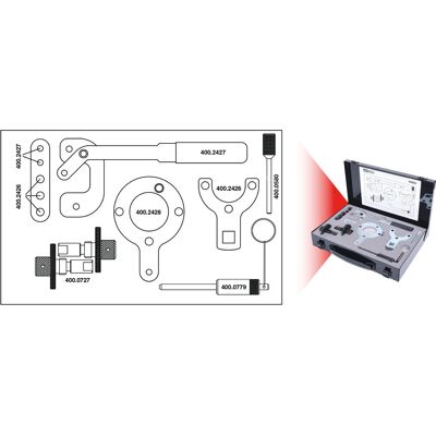 Ensemble d'outils de calage moteur KS Tools 400.2425 - 12 pcs Ensemble d'outils de calage moteur KS Tools 400.2425 - 12 pcs