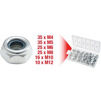 KS Tools 970.0120 Låsemøtrik-Set - M4 til M12 - 146 stk KS Tools 970.0120 Låsemøtrik-Set - M4 til M12 - 146 stk