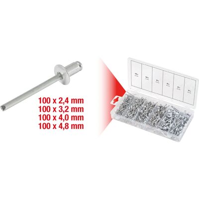 KS Tools 970.0150 Rivet Set - 400 Pieces Aluminum Steel KS Tools 970.0150 Rivet Set - 400 Pieces Aluminum Steel