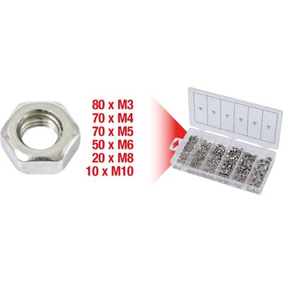 KS Tools 970.0450 Rustfri møtrikker - M3-M10 Sortiment KS Tools 970.0450 Rustfri møtrikker - M3-M10 Sortiment