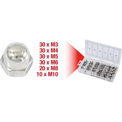 KS Tools 970.0460 Zestaw nakrętek ze stali nierdzewnej - M3-M10 - 150 sztuk KS Tools 970.0460 Zestaw nakrętek ze stali nierdzewnej - M3-M10 - 150 sztuk