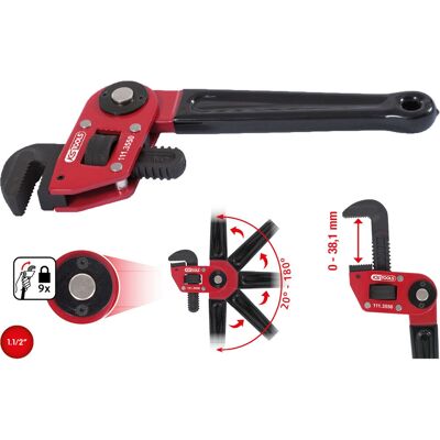 KS Tools 111.3550 klucz do rur - Regulowany, 250mm, dla rur 1.1/2" KS Tools 111.3550 klucz do rur - Regulowany, 250mm, dla rur 1.1/2"